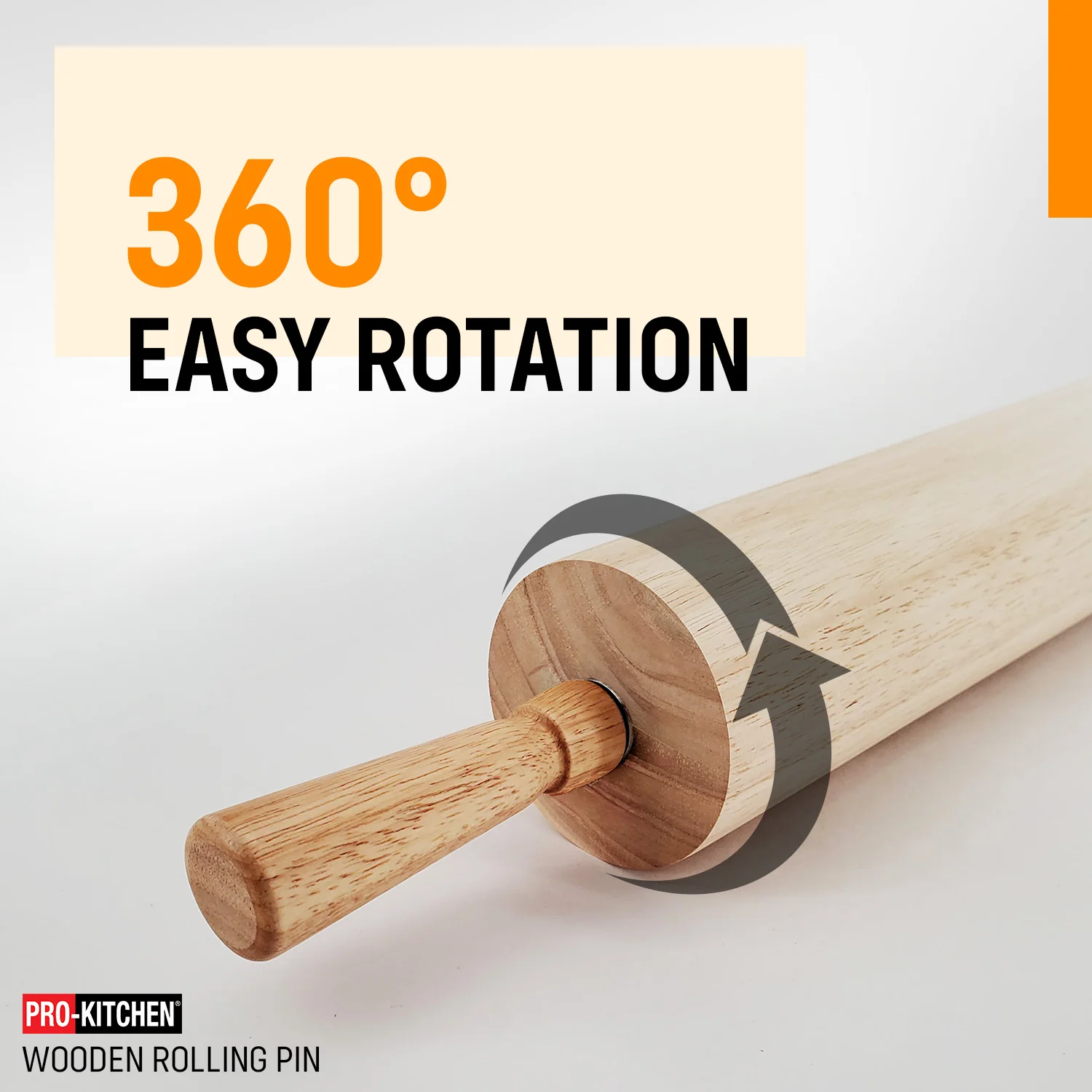 Pro-Kitchen - Rolling Pin Wood 18" - Image 5