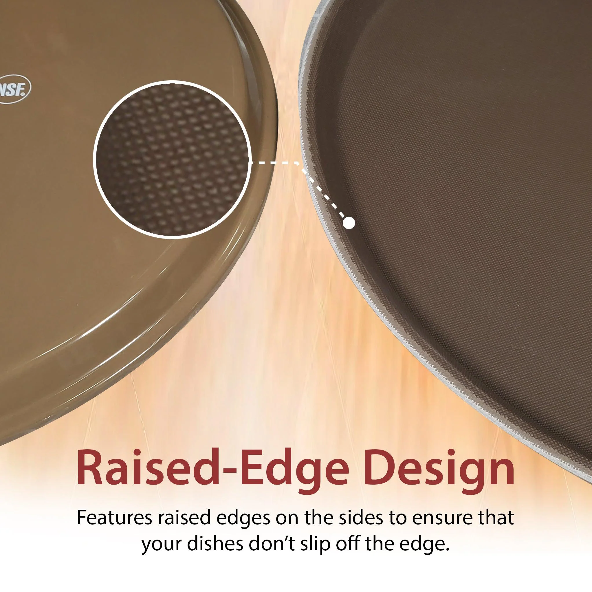 Round 16" Non-Slip Server's Tray - NSF - 1600CT-BR - Image 3