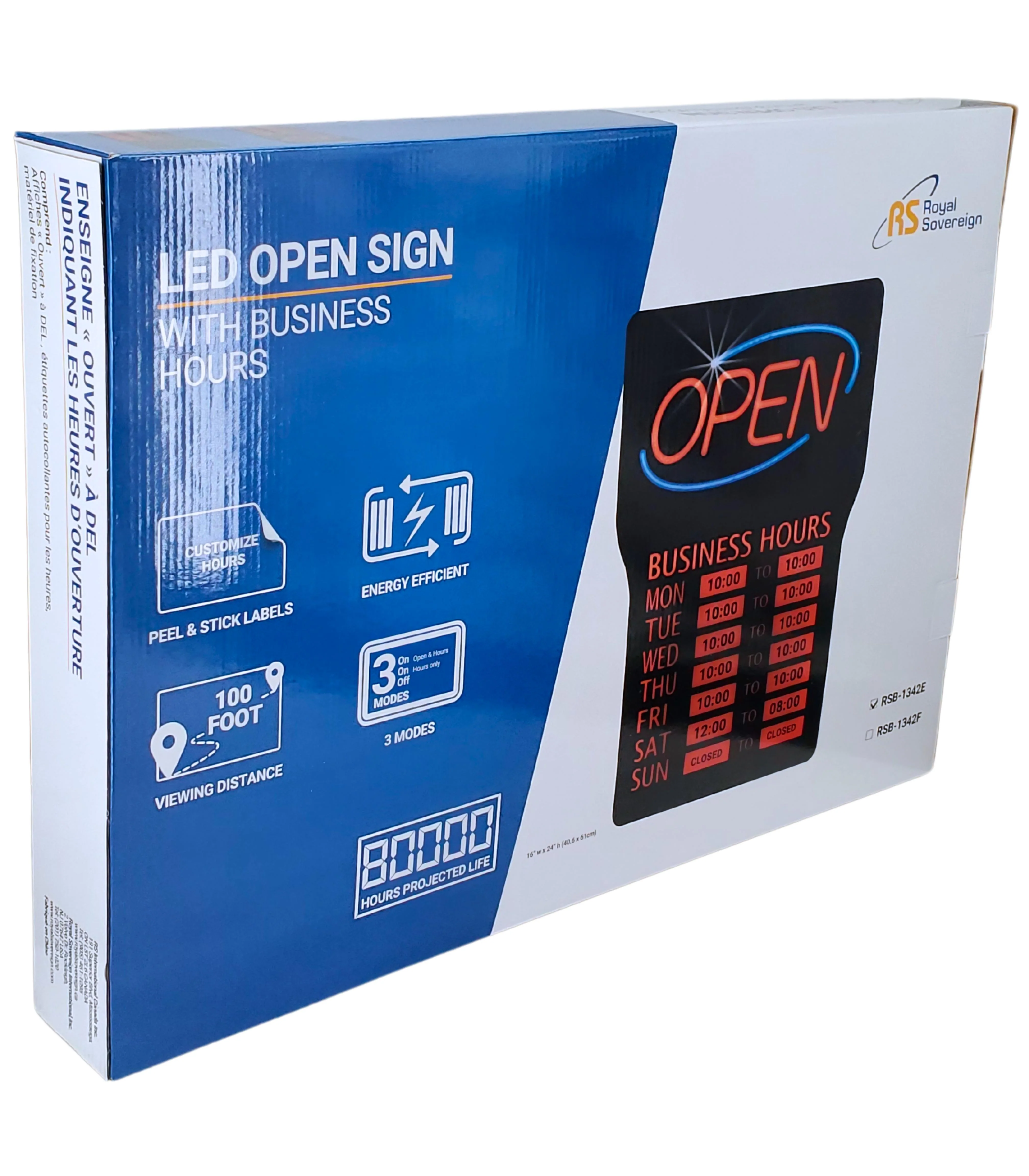 RS - LED "OPEN" Sign with Hours (24”H x 16”W) - Image 3