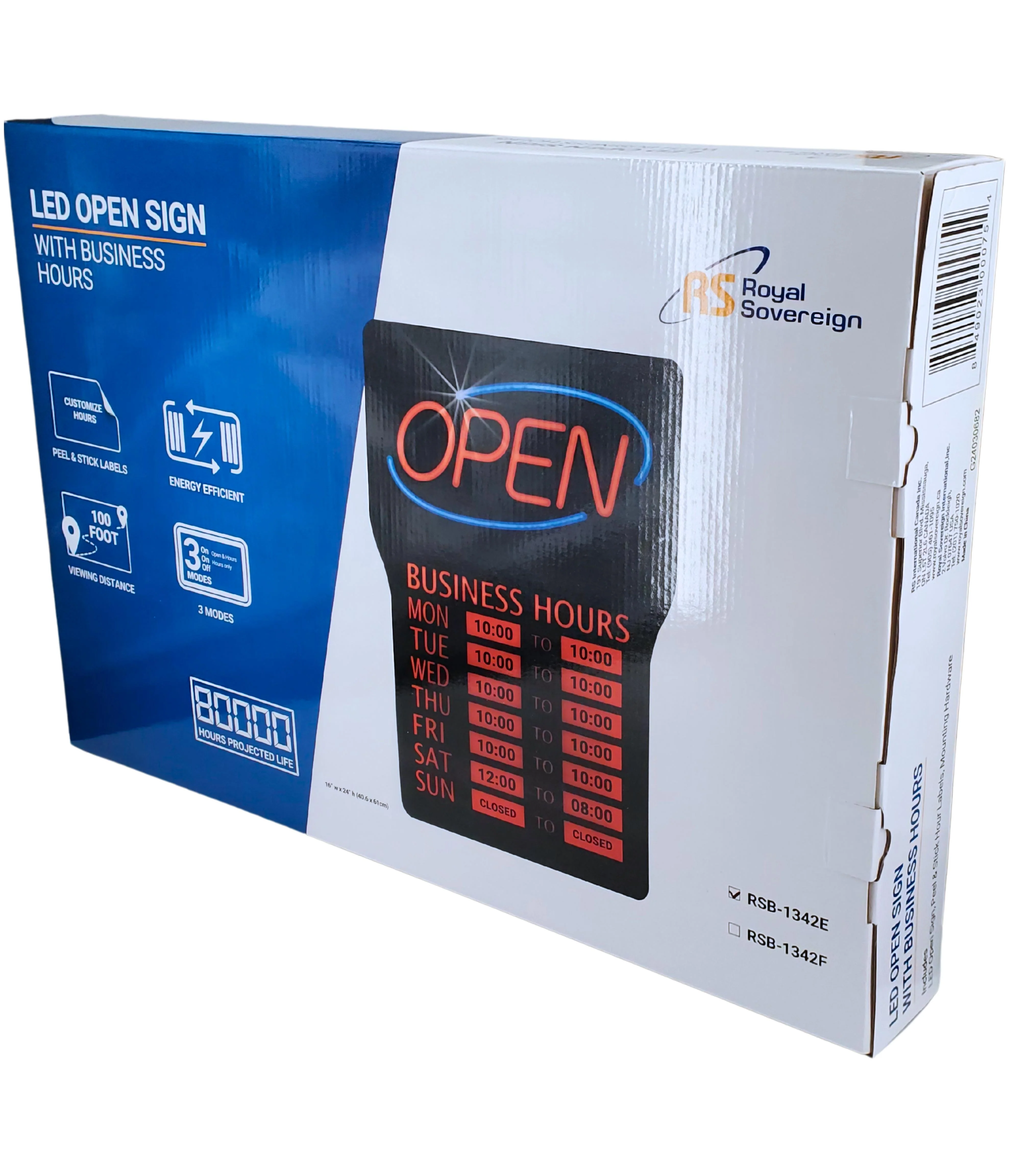 RS - LED "OPEN" Sign with Hours (24”H x 16”W) - Image 4