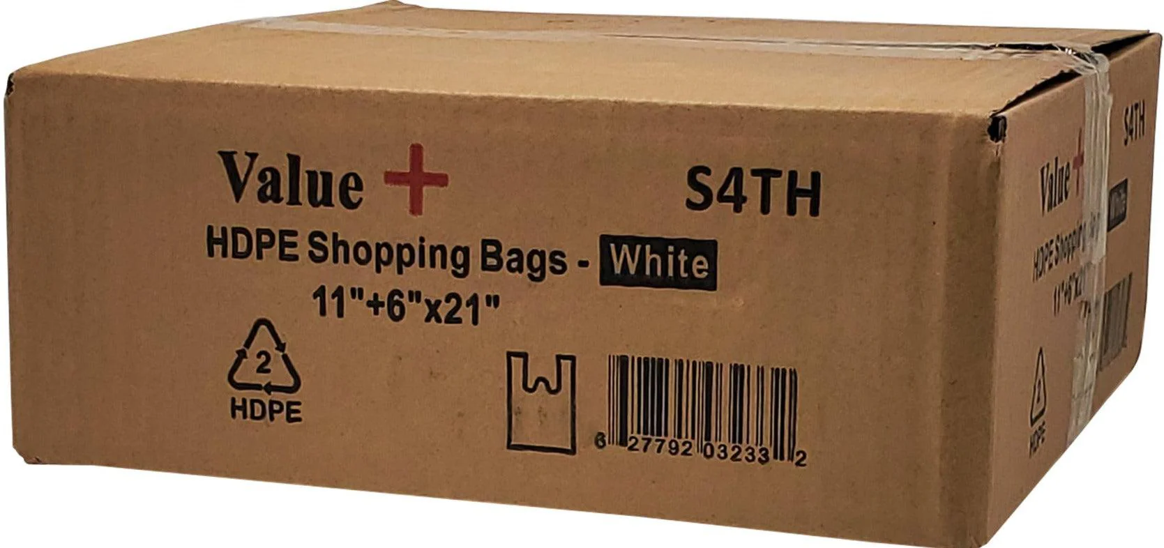 Value+ - S4 High Density -Thank You - White Shopping Bags - Image 3