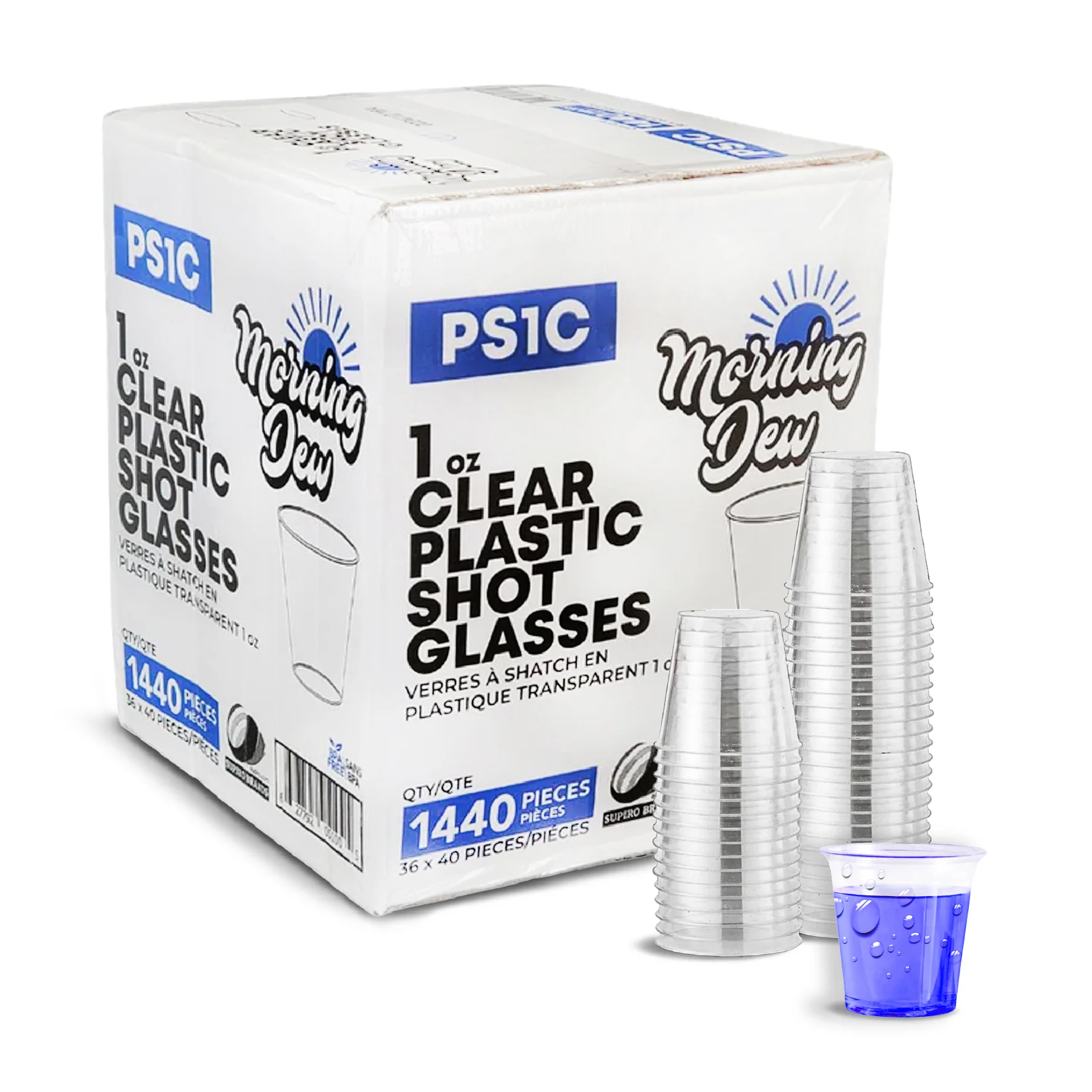 Morning Dew - 1oz Clear Plastic Shot Glass - PS1C - Image 2