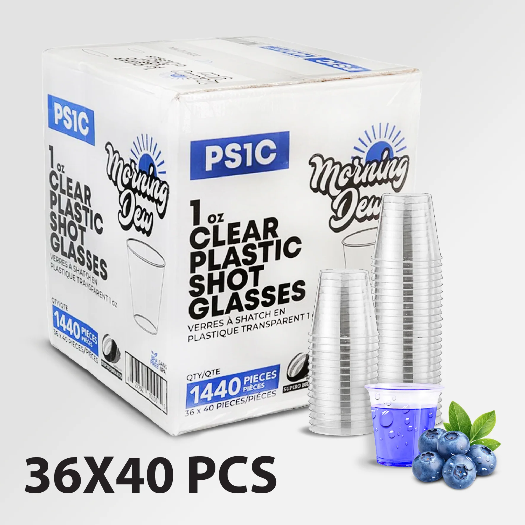 Morning Dew - 1oz Clear Plastic Shot Glass - PS1C - Image 4