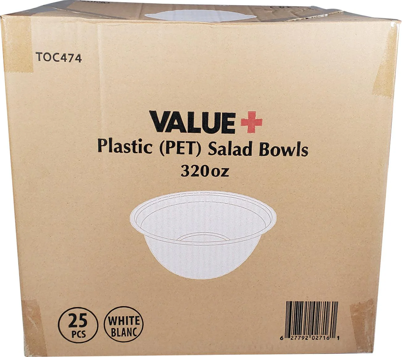 Value+ - 320oz Salad Bowl - PET - White - SRZ320 - Image 3