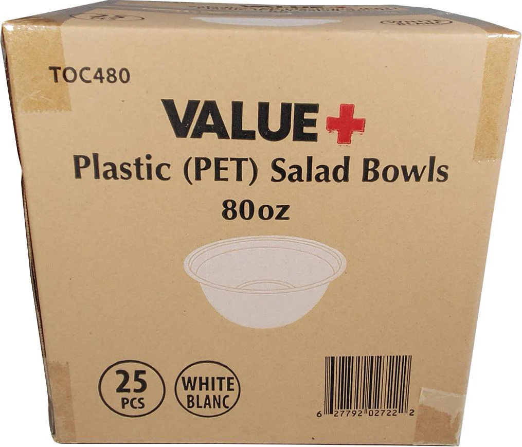 Value+ - 80oz Salad Bowl - PET - White - SRZ80 - Image 3