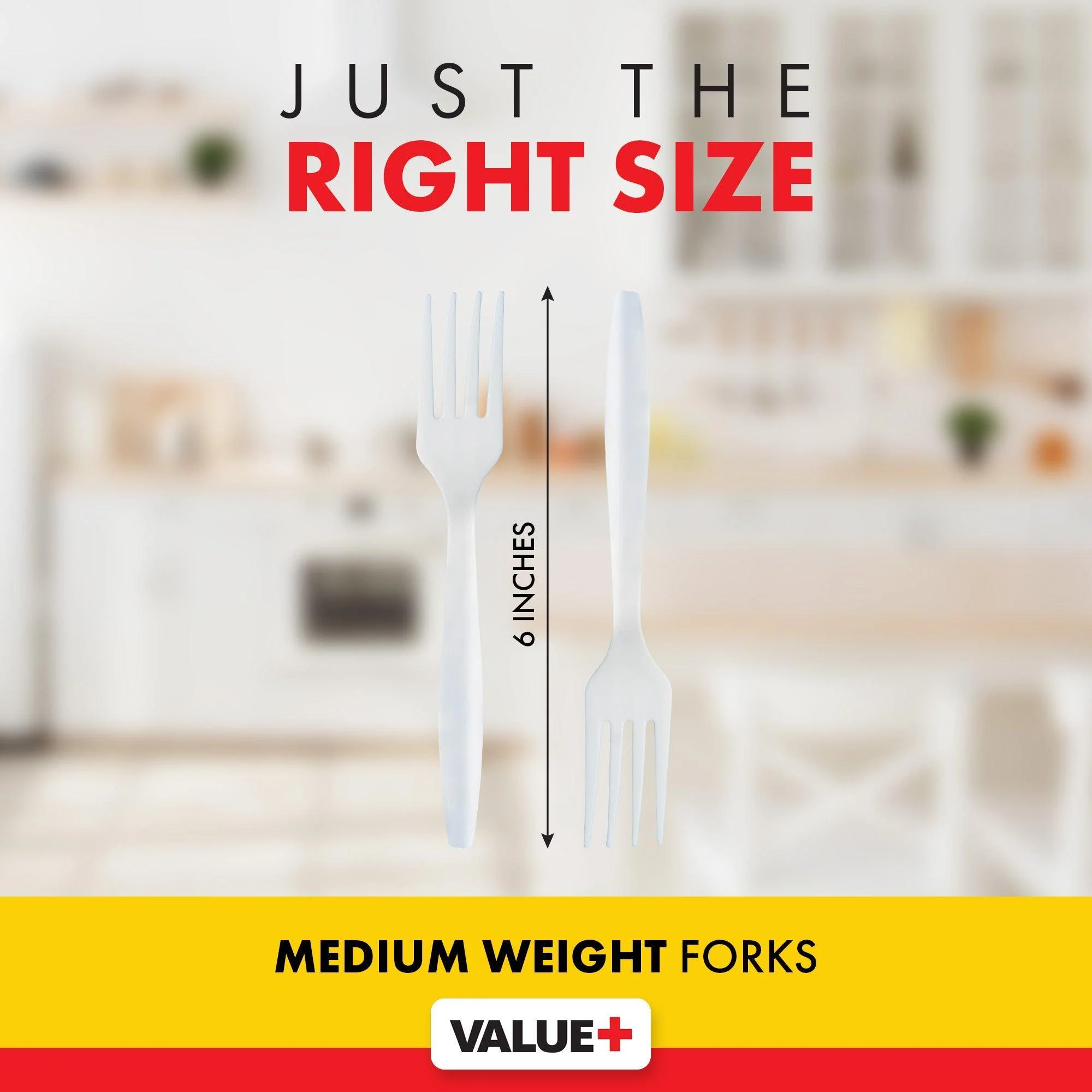 Value+ - Plastic Forks Heavy - White - Ind. Wrapped - WP2001 - Image 3