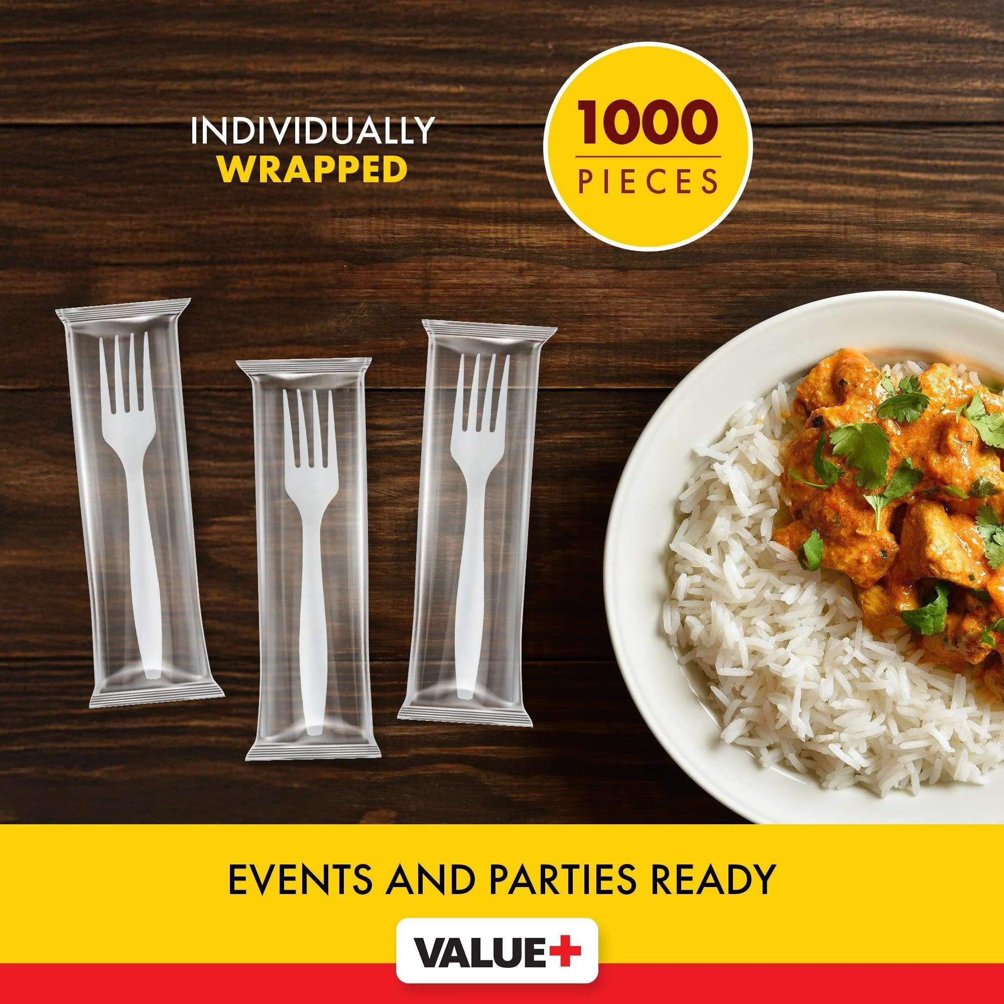 Value+ - Plastic Forks Heavy - White - Ind. Wrapped - WP2001 - Image 7
