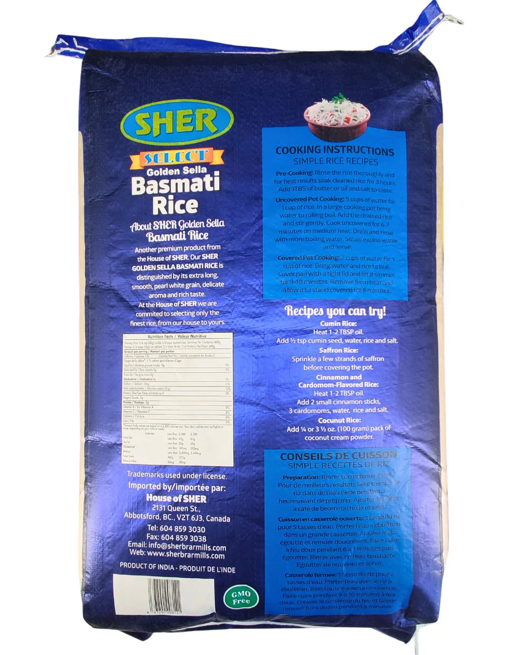 Sher - Golden Sella Basmati Rice - 40lb - Image 2