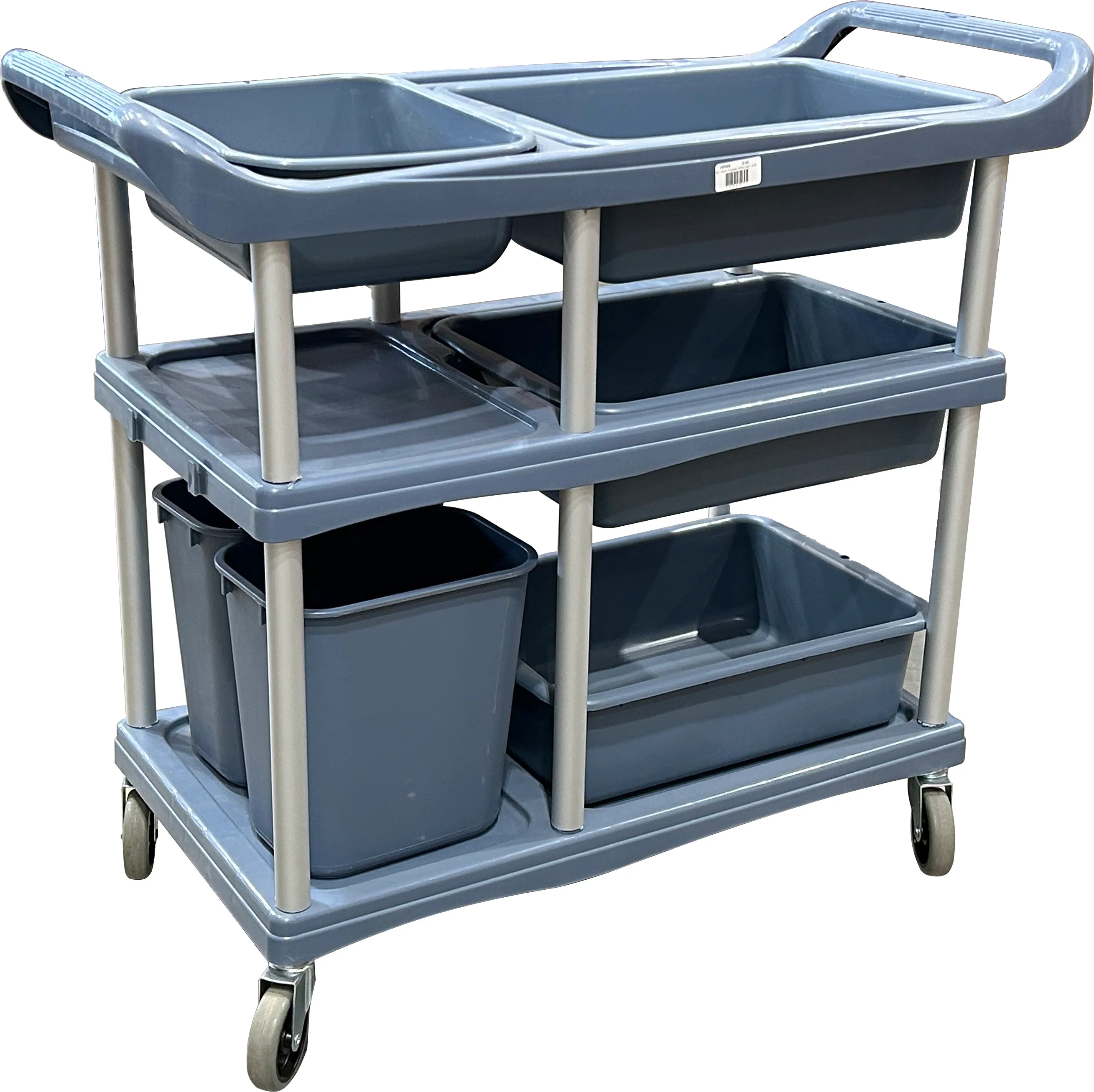 Spartano - Large, Utility Cart w/ 4 Trays + 2 Buckets - Black - 4879 - Image 2