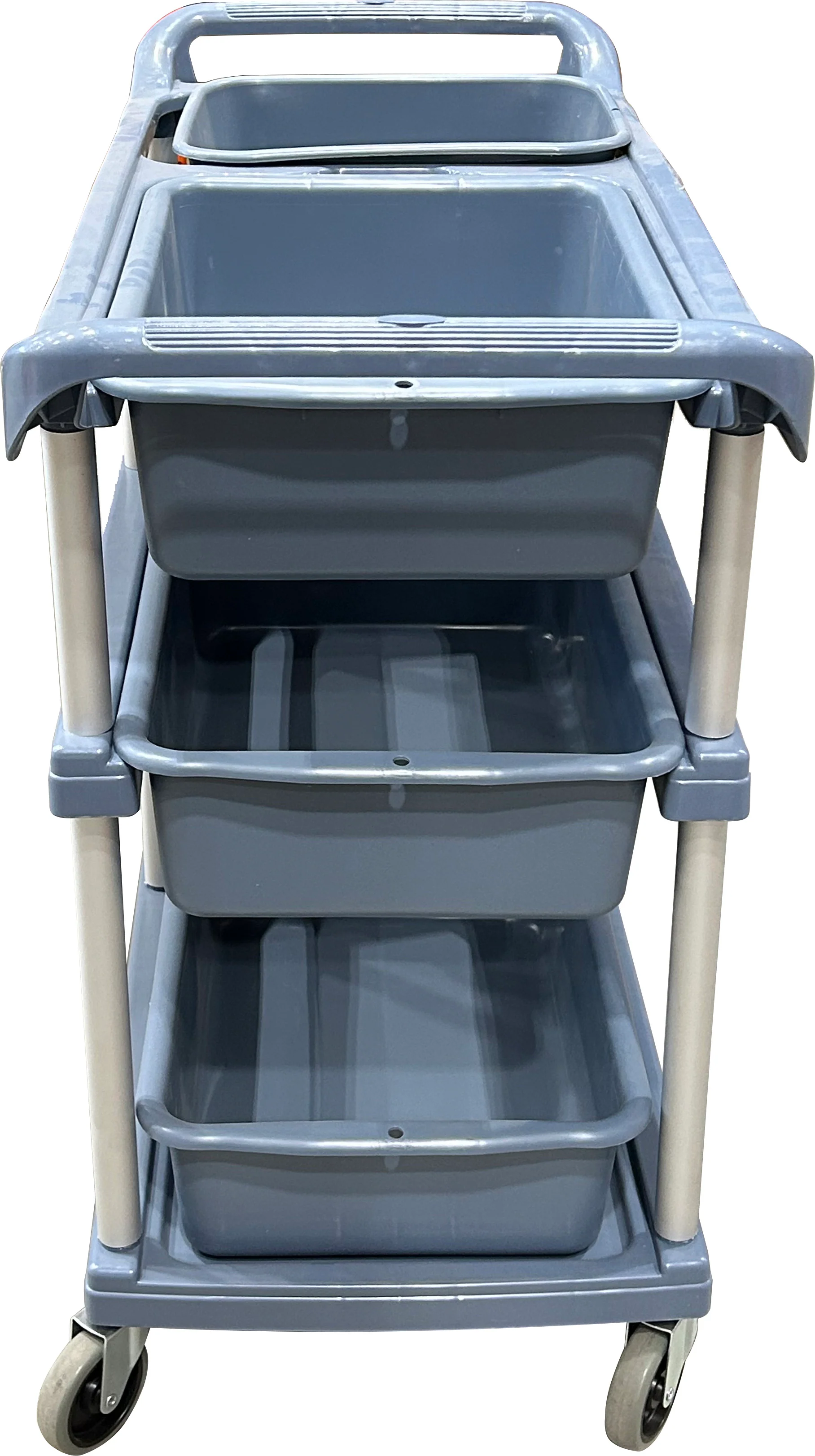 Spartano - Large, Utility Cart w/ 4 Trays + 2 Buckets - Black - 4879 - Image 3