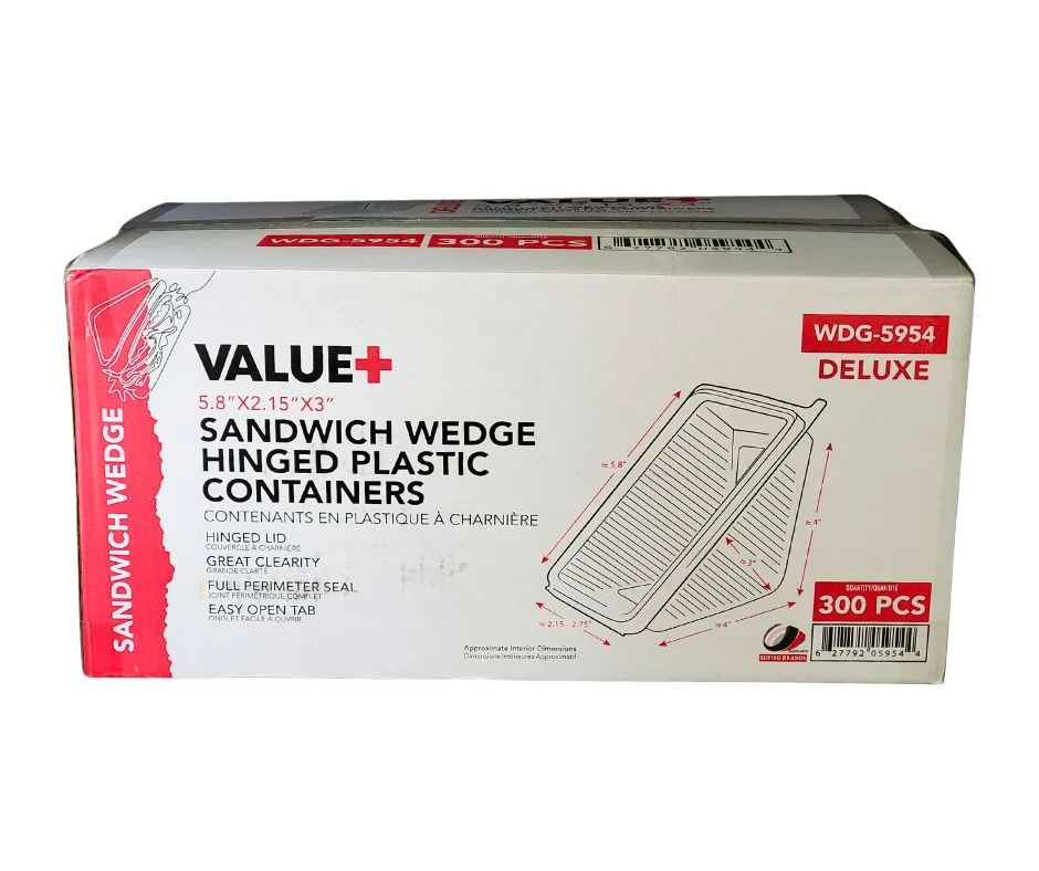 Value+ - Wedge sandwich - Hinged Container - 5.8"X2.15"X3" - Image 3