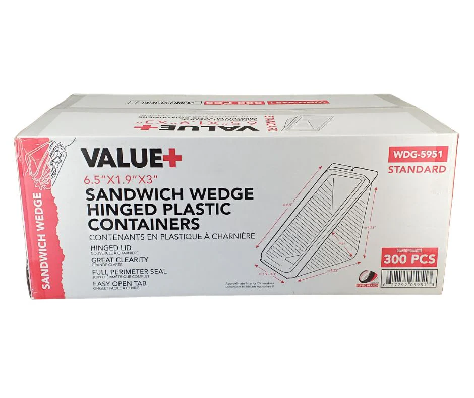 Value+ - Wedge sandwich - Hinged Container - 6.5"x1.9"x3" - Image 4
