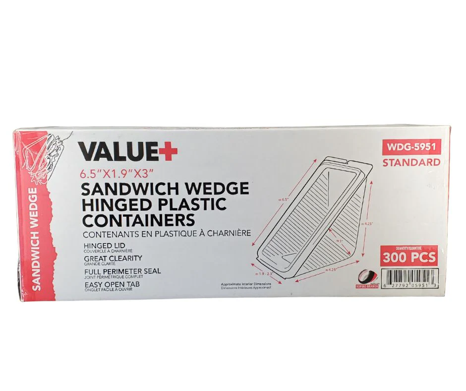 Value+ - Wedge sandwich - Hinged Container - 6.5"x1.9"x3" - Image 5