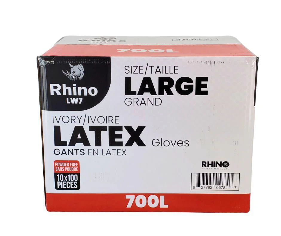Rhino - Latex Gloves - Powder Free - Large - L700 - Image 2