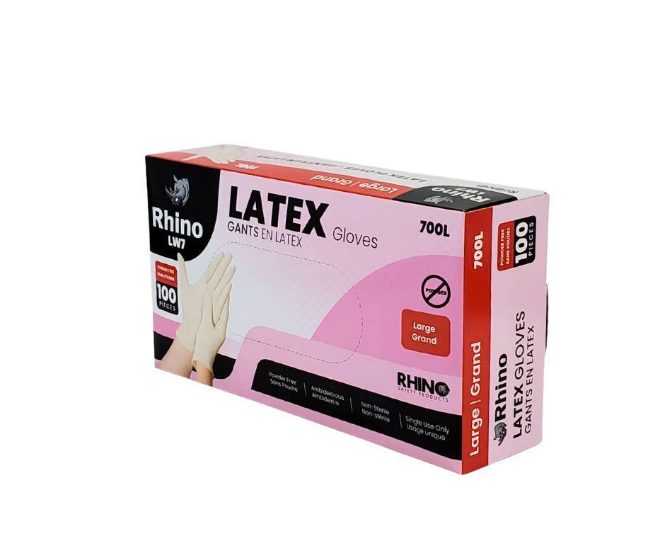 Rhino - Latex Gloves - Powder Free - Large - L700 - Image 4