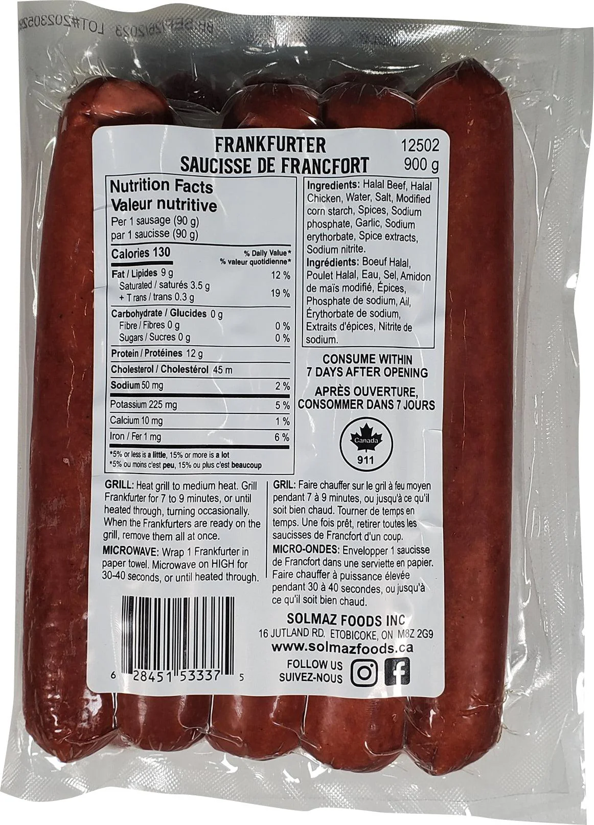 Fresh Deli - Solmaz - Cooked - Hot Dogs - Halal - Image 2