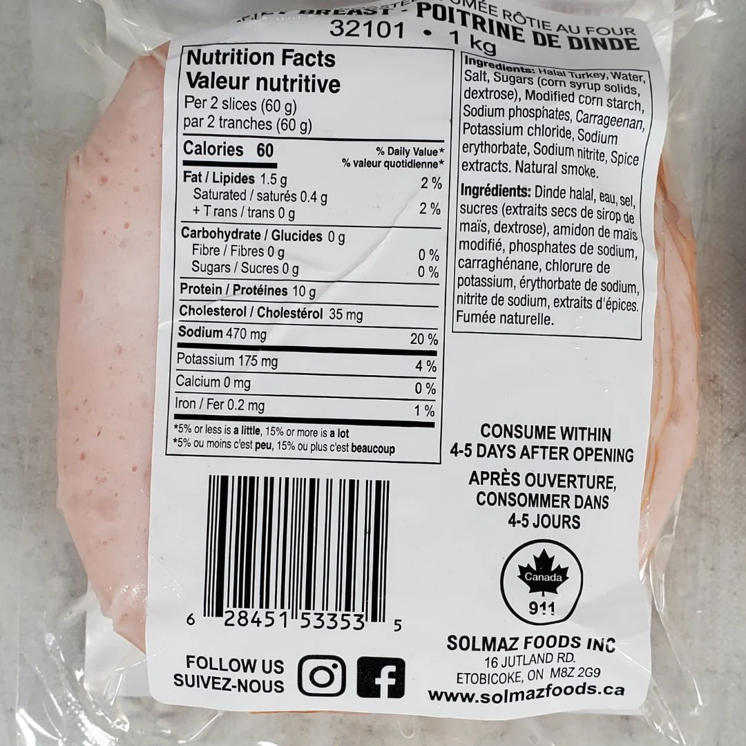 Fresh Deli - Solmaz - Cooked / Roasted - Turkey Slices - Halal - Image 3