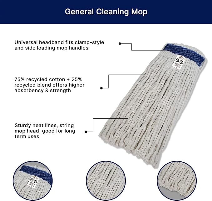 Spartano - 16oz White Synthetic Cut-End Mop Head - 3086 - Image 4
