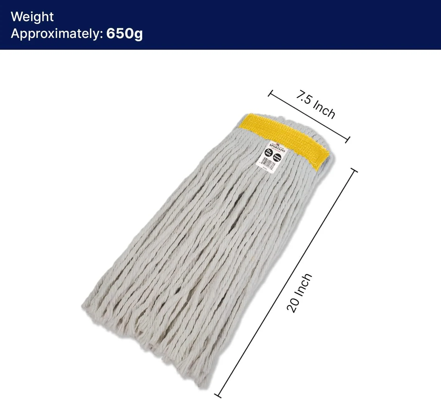 Spartano - 24oz White Synthetic Cut-End Mop Head - 3088 - Image 2