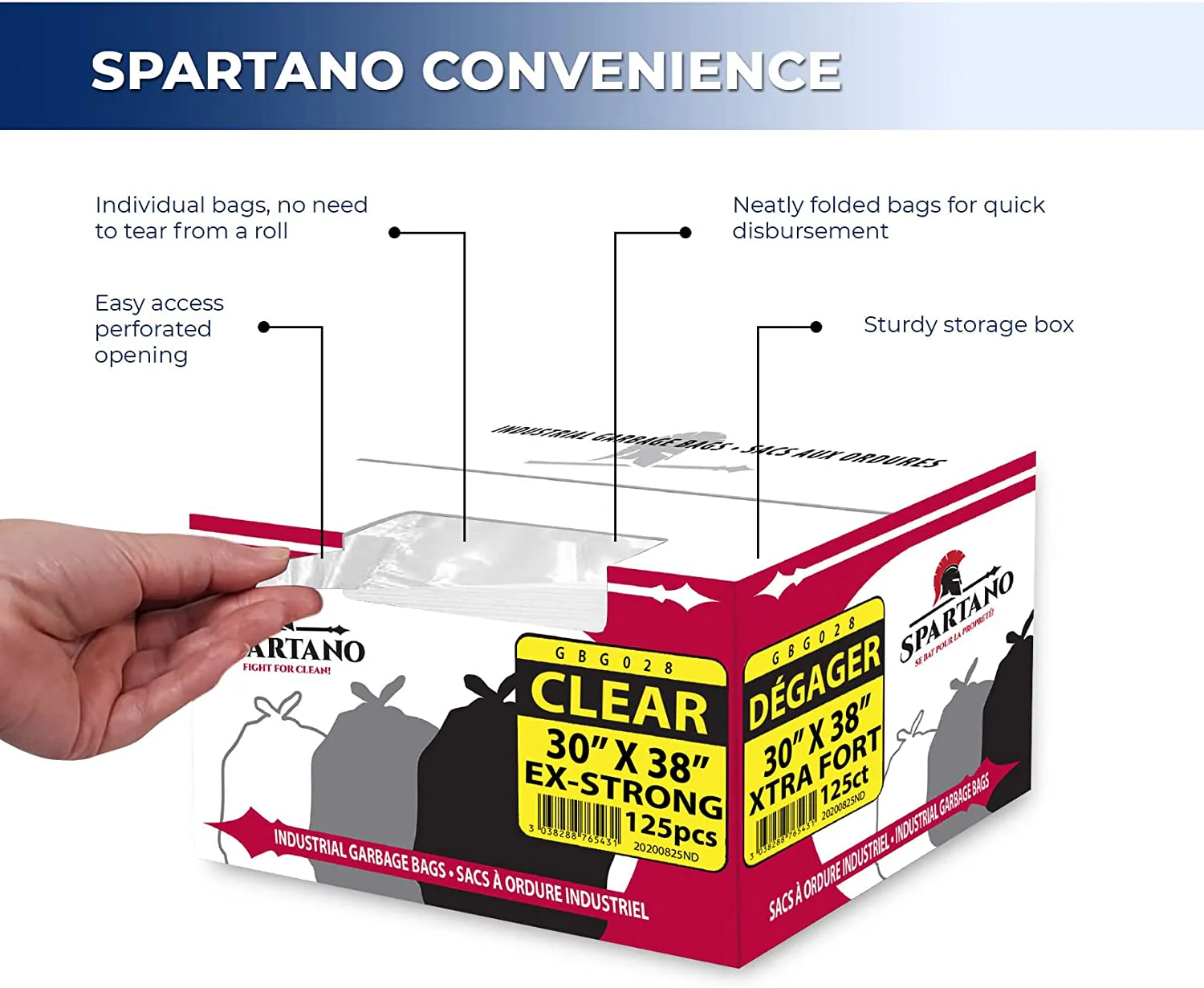 Spartano - Garbage Bags - Ex-Strong - Clear - 30"x38" - Image 4