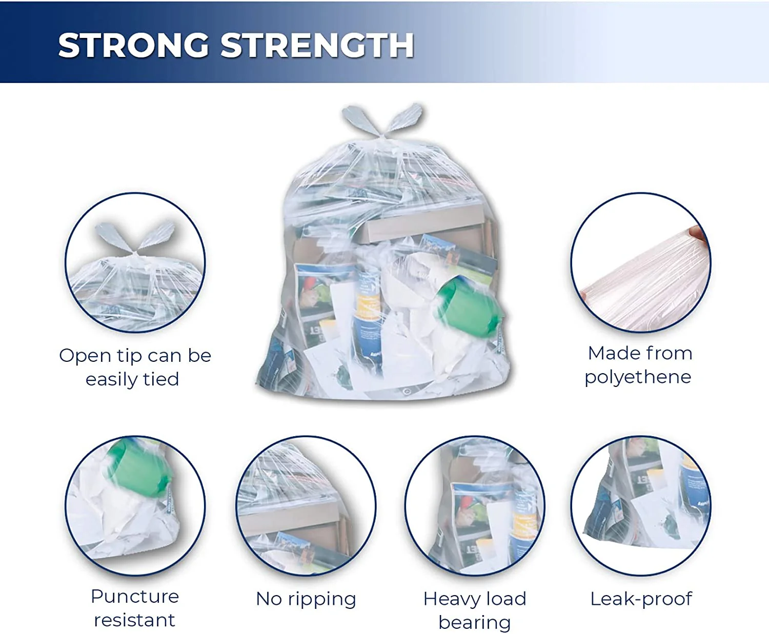 Spartano - Garbage Bags - Strong - Clear - 26"x36" - Image 3