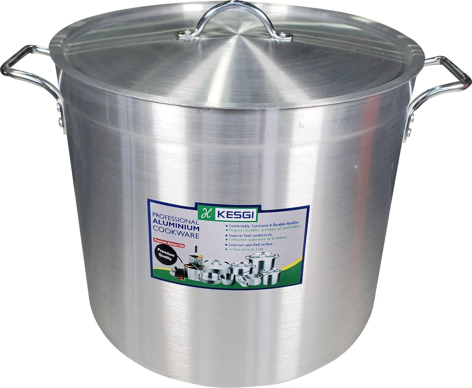 Stock Pot 40L - 4mm - 15.7"x14.4" w/Lid - Image 3