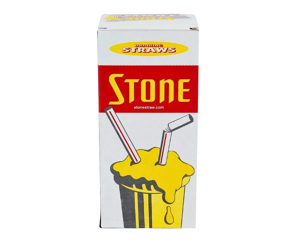 Stone - Plastic Straw - 8" Super Jumbo - White - Image 2