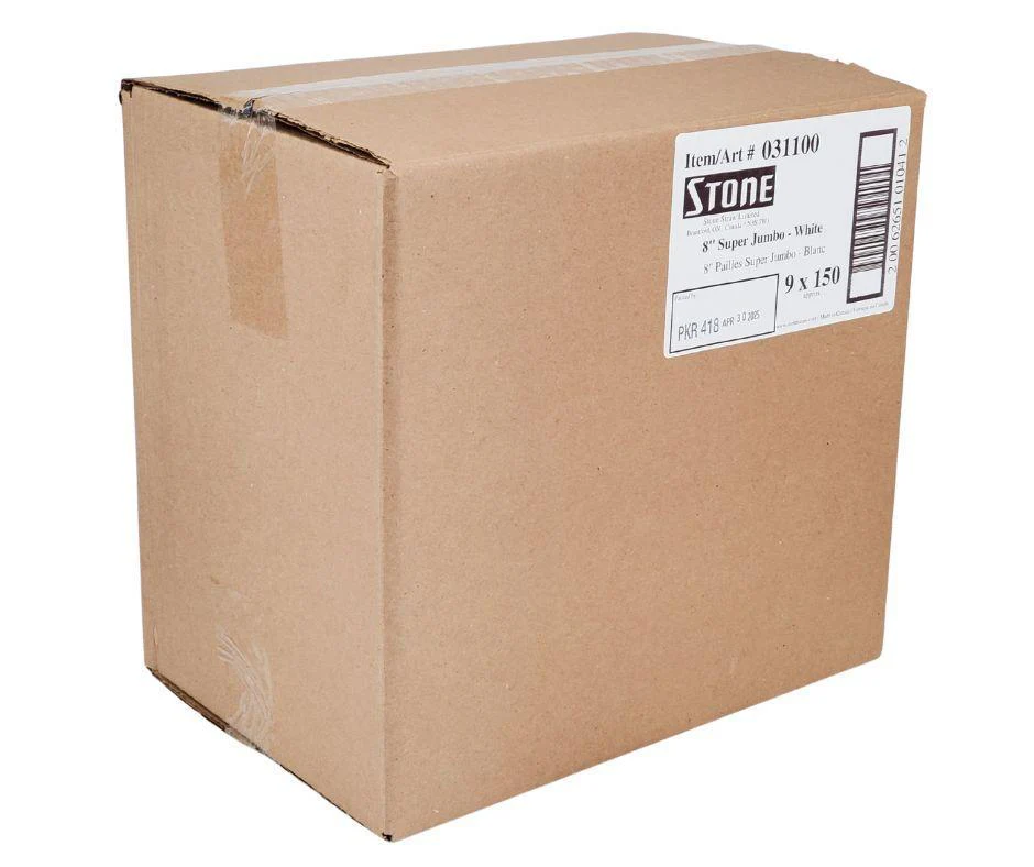 Stone - Plastic Straw - 8" Super Jumbo - White - Image 5