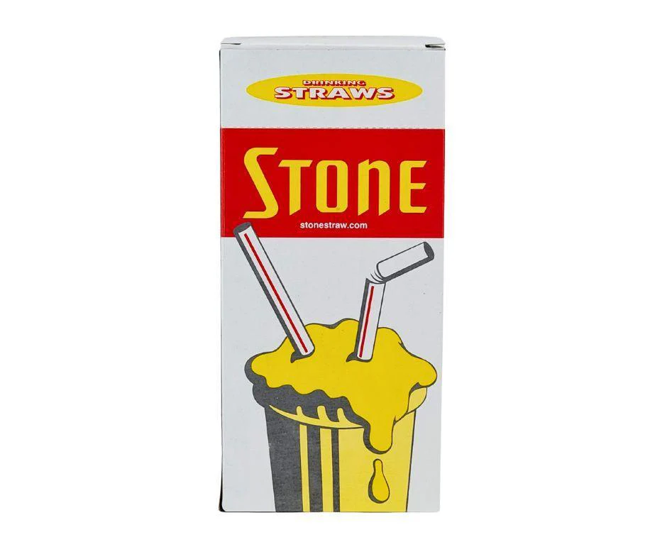 Stone - Plastic Straw - 8" Super Jumbo - White - Image 7