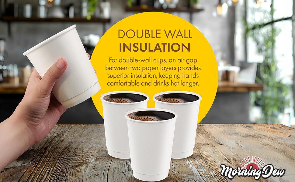 Morning Dew - 10oz Squat Hot Paper Cup - Double Wall - White - D-H10SW - Image 5
