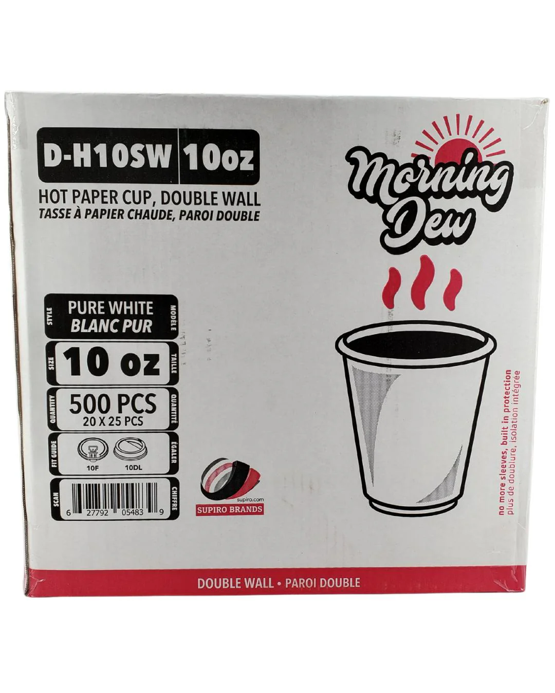 Morning Dew - 10oz Squat Hot Paper Cup - Double Wall - White - D-H10SW - Image 6