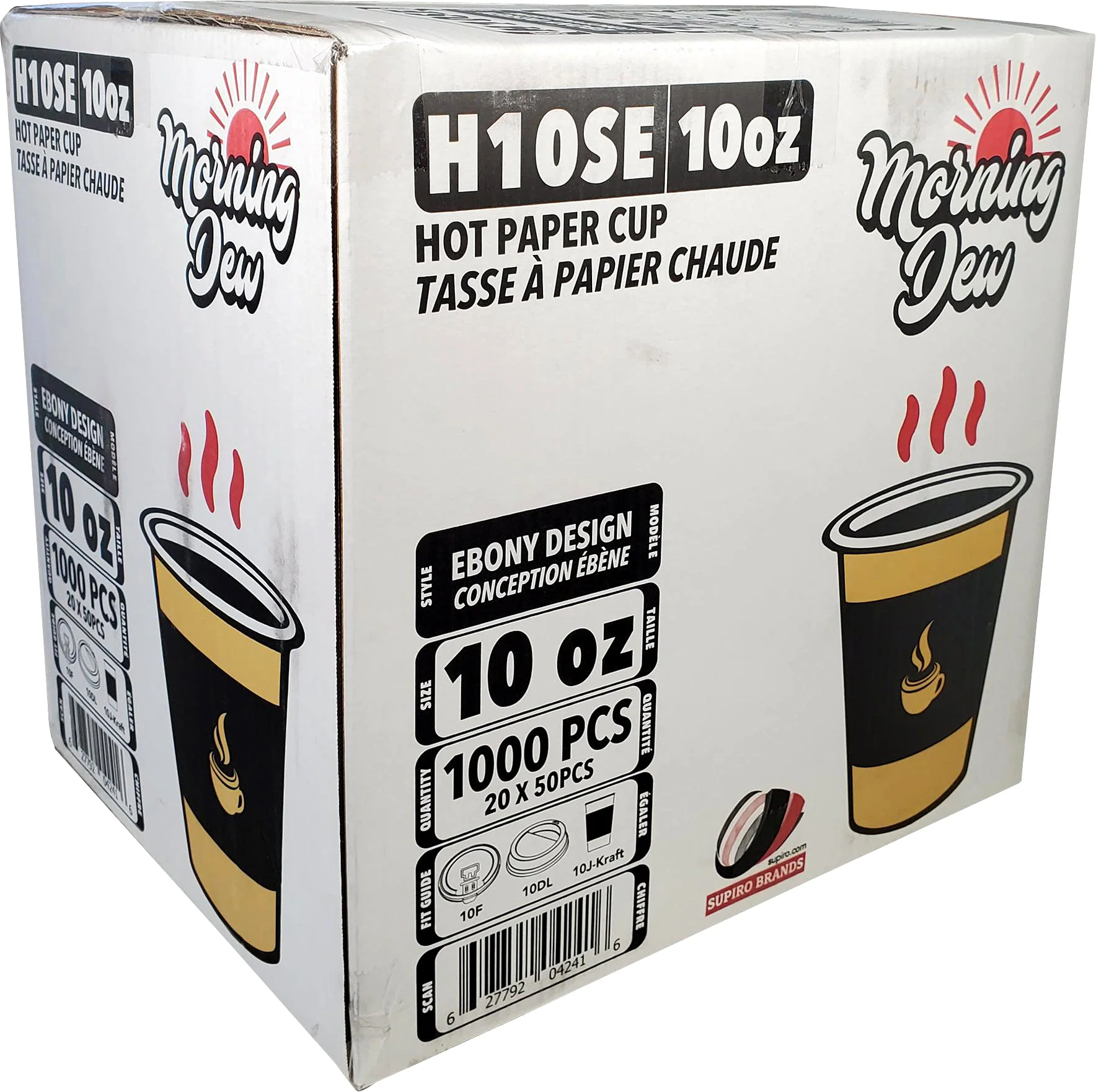 Morning Dew - 10oz Hot Paper Cups - Ebony Print - H10SE - Image 5