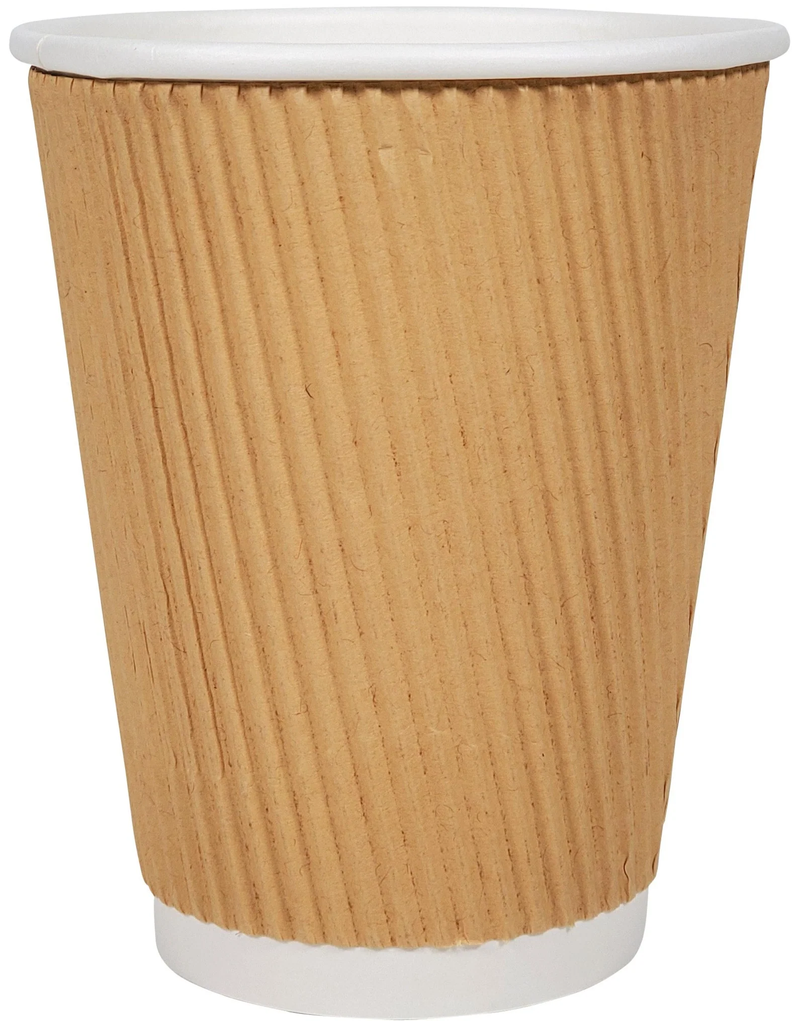 Morning Dew - 12 oz Tall Hot Paper Cup - Ripple - Kraft - RC-H12TK - Image 2