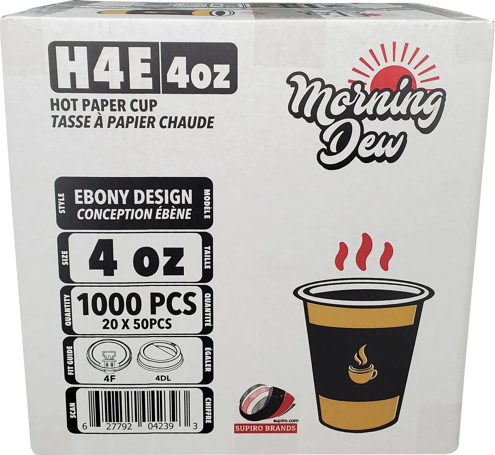 Morning Dew - 4 oz Hot Paper Cups - Ebony Print - H4E - Image 5