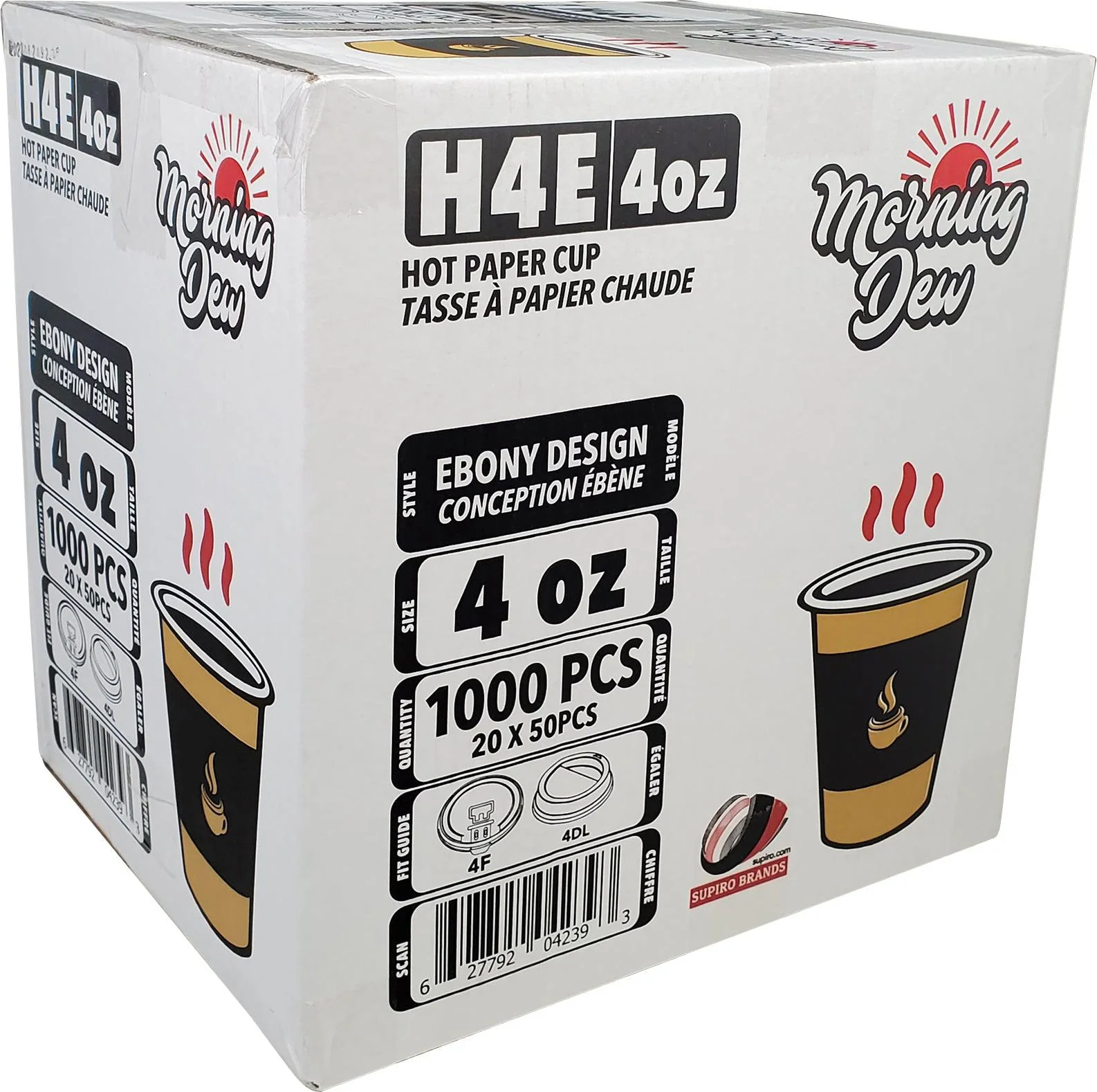 Morning Dew - 4 oz Hot Paper Cups - Ebony Print - H4E - Image 6