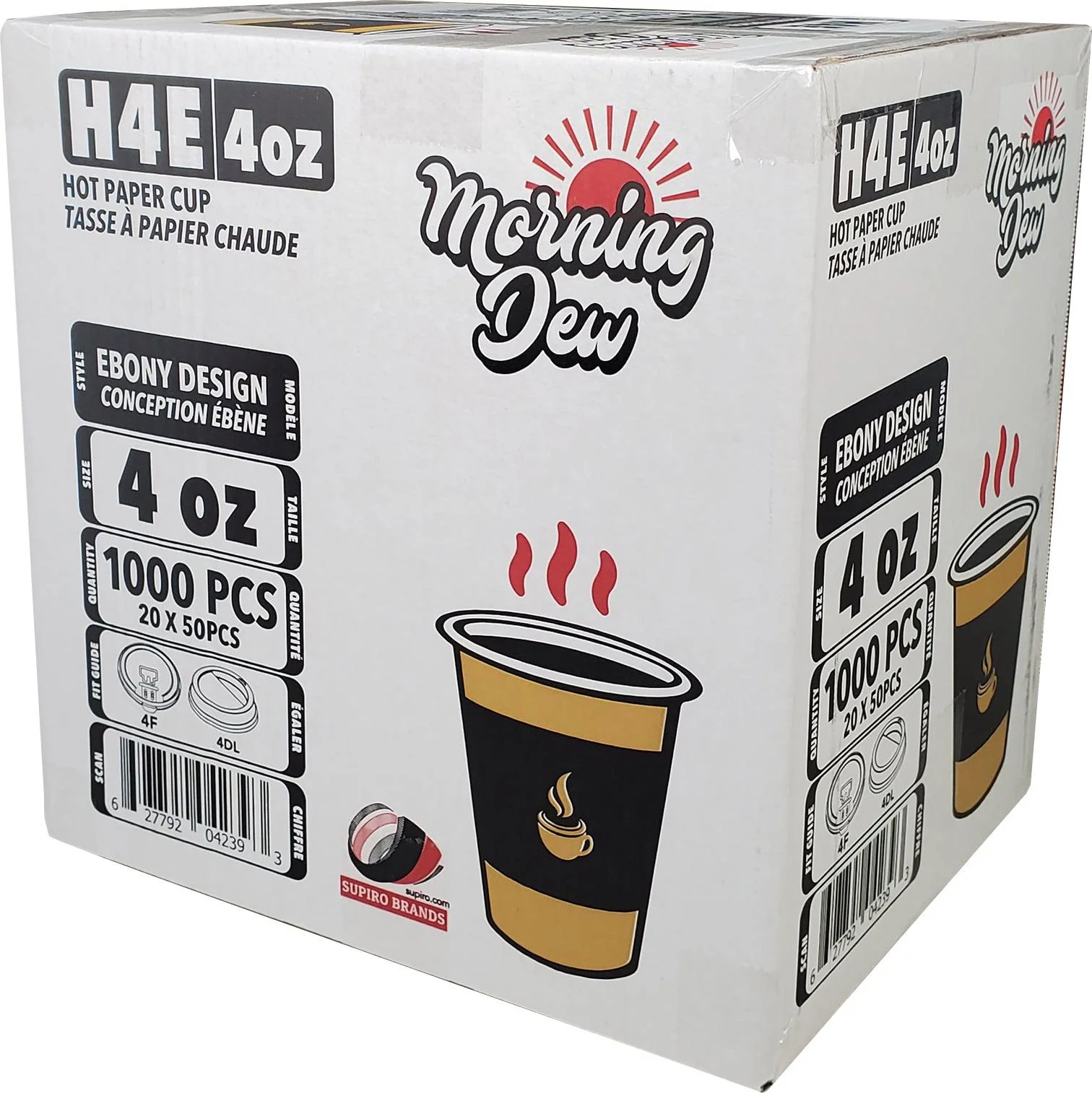 Morning Dew - 4 oz Hot Paper Cups - Ebony Print - H4E - Image 7