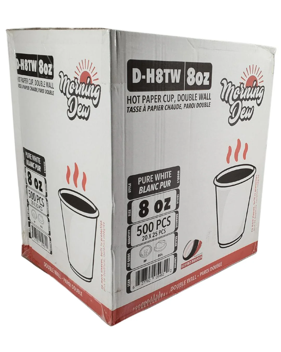 Morning Dew - 8 oz Tall Hot Paper Cup - Double Wall - White - D-H8TW - Image 13