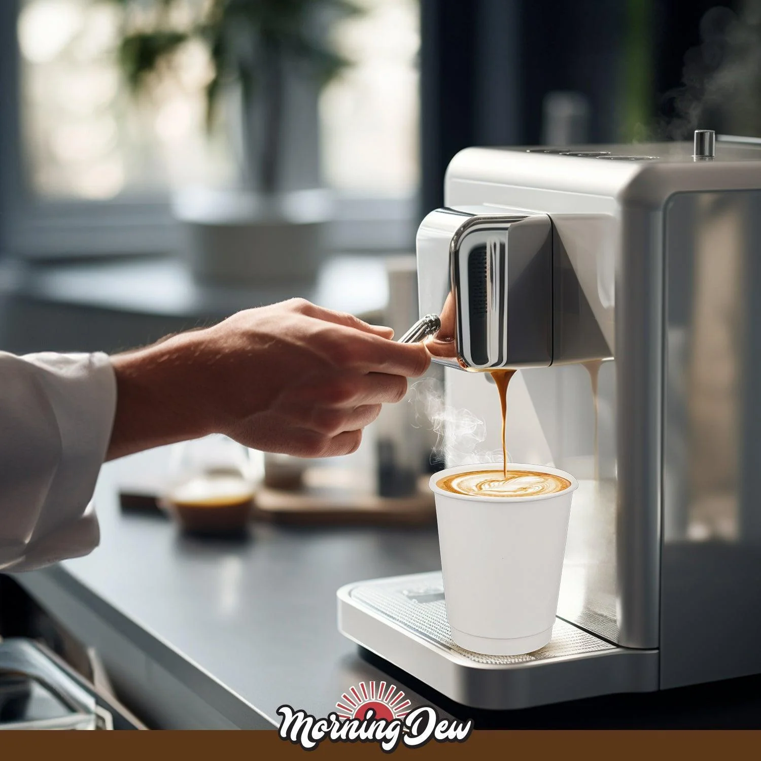 Morning Dew - 8 oz Tall Hot Paper Cup - Double Wall - White - D-H8TW - Image 9