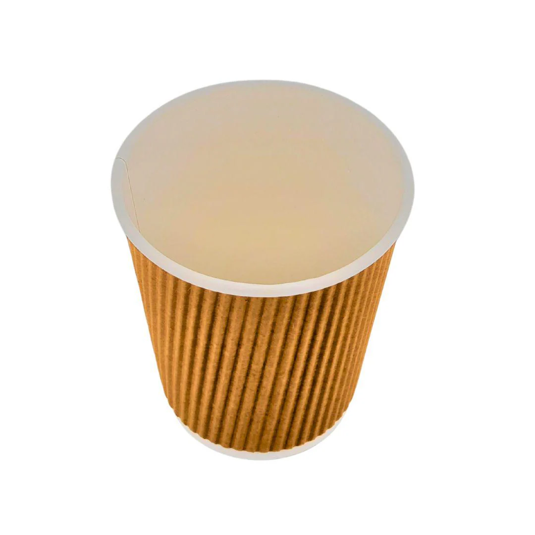 Morning Dew - 8 oz Tall Hot Paper Cup - Ripple - Kraft - RC-H8TK - Image 3