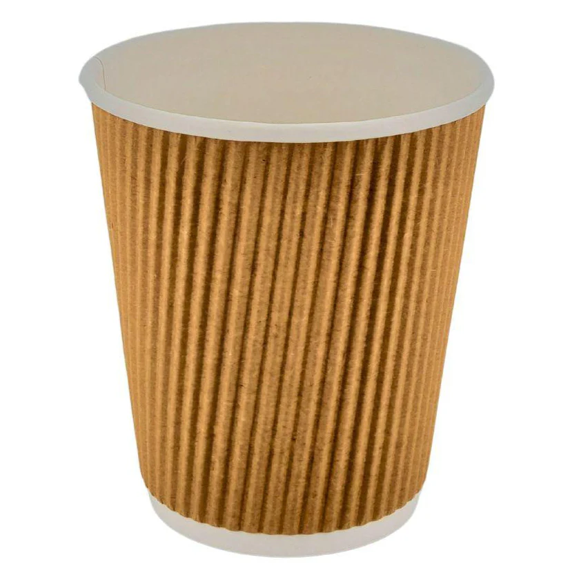 Morning Dew - 8 oz Tall Hot Paper Cup - Ripple - Kraft - RC-H8TK - Image 5