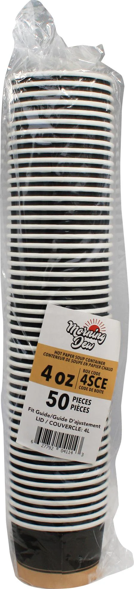 Morning Dew - 4 oz Paper Soup Container - Ebony Print - 4SCE - Image 3