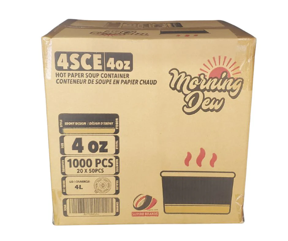 Morning Dew - 4 oz Paper Soup Container - Ebony Print - 4SCE - Image 4