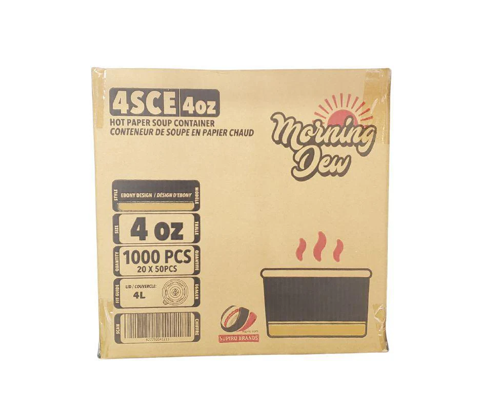 Morning Dew - 4 oz Paper Soup Container - Ebony Print - 4SCE - Image 7