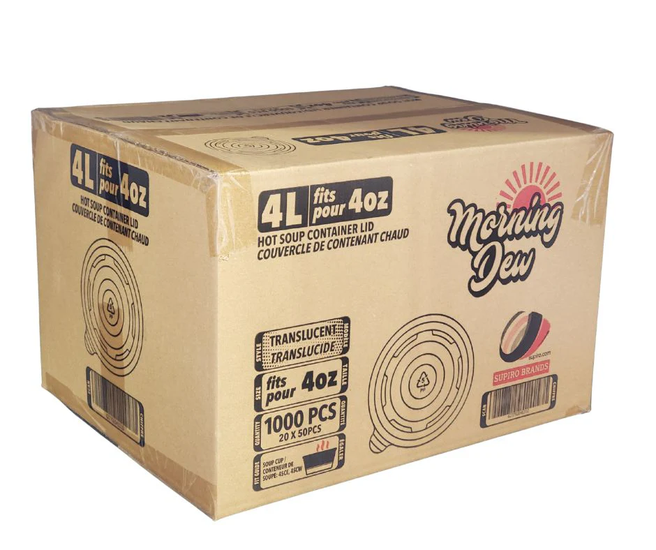 Morning Dew - Plastic Lids for 4 oz Paper Soup Container - 4L - Image 2