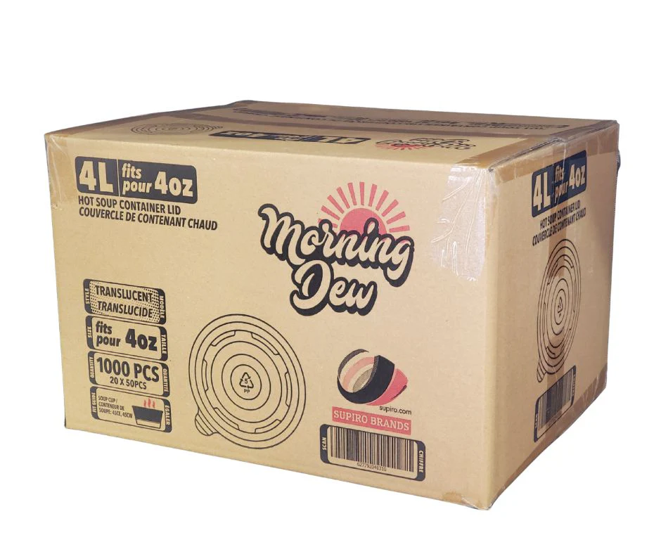 Morning Dew - Plastic Lids for 4 oz Paper Soup Container - 4L - Image 3