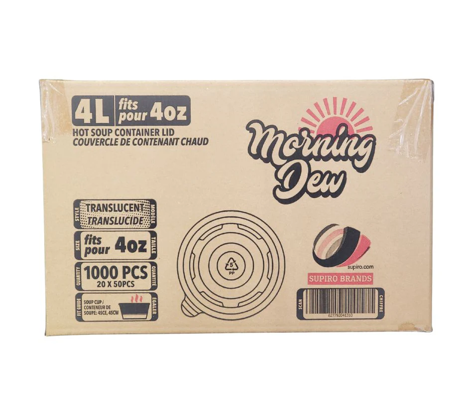 Morning Dew - Plastic Lids for 4 oz Paper Soup Container - 4L - Image 4
