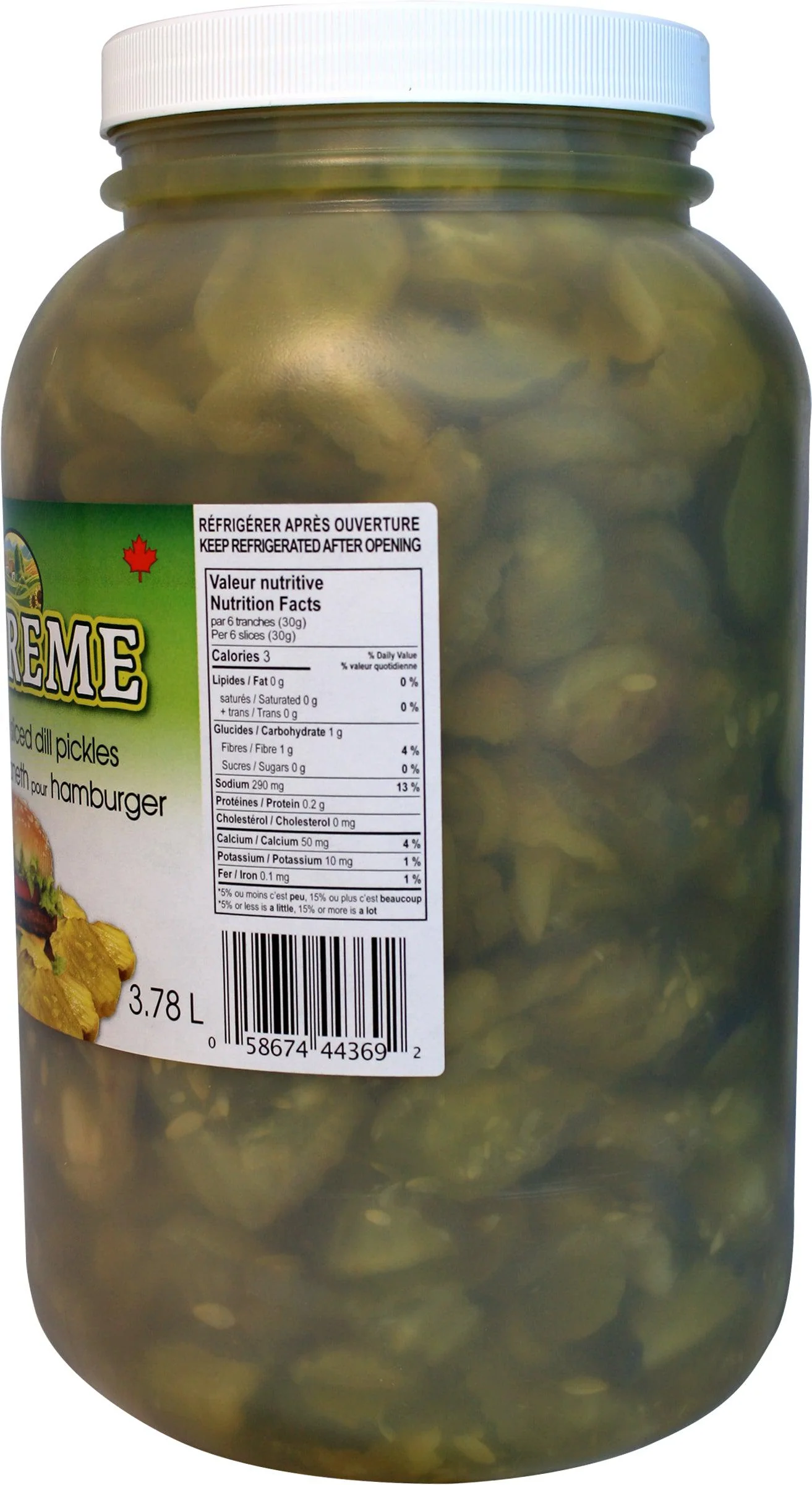 Supreme - Dill Pickles - Sliced - for Hamburger - Plastic Jar - Image 2