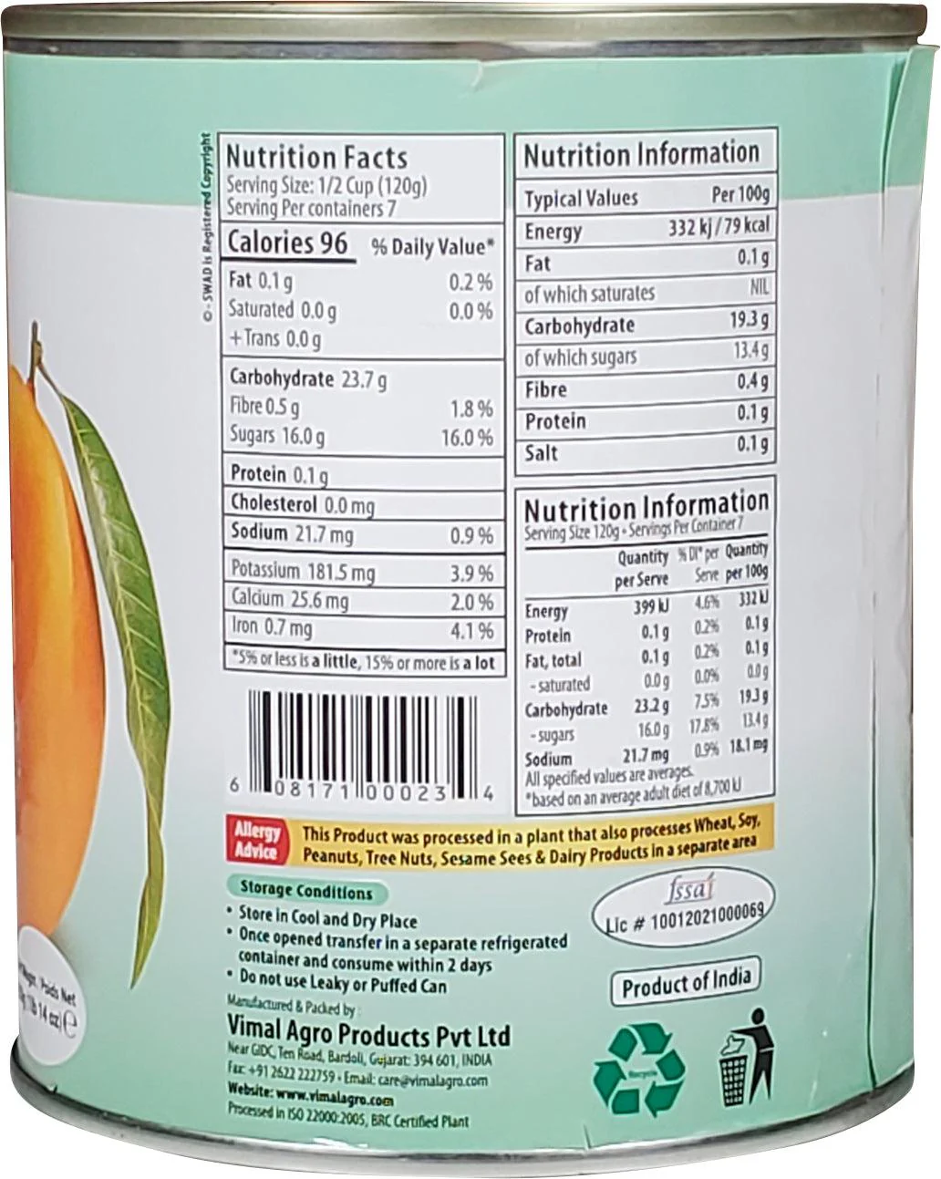 Swad - Kesar - Mango Pulp - No Sugar - Image 2
