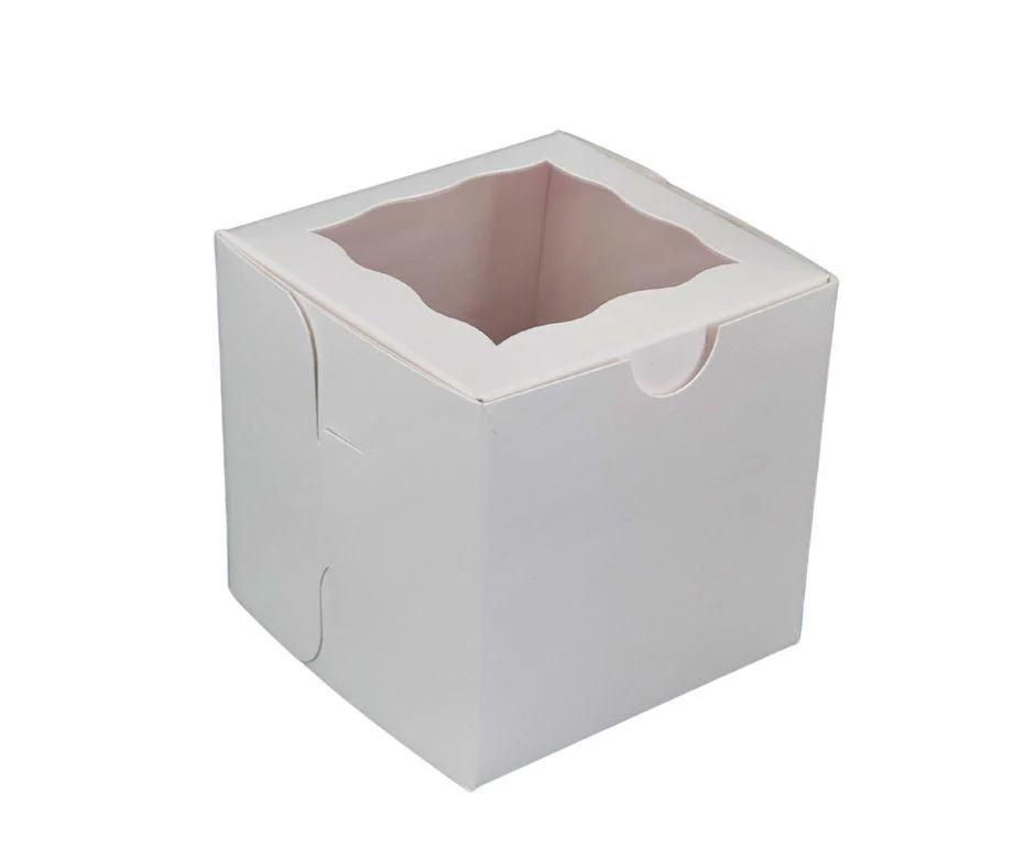VSO - EB - Cup Cake Box with Window - White - 4x4x4" - Single - EB-5279A - Image 2