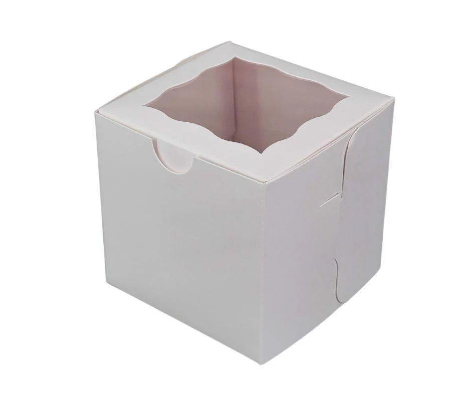 VSO - EB - Cup Cake Box with Window - White - 4x4x4" - Single - EB-5279A - Image 3